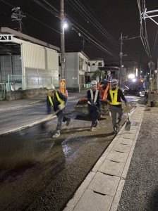 ⑦養生砂散布